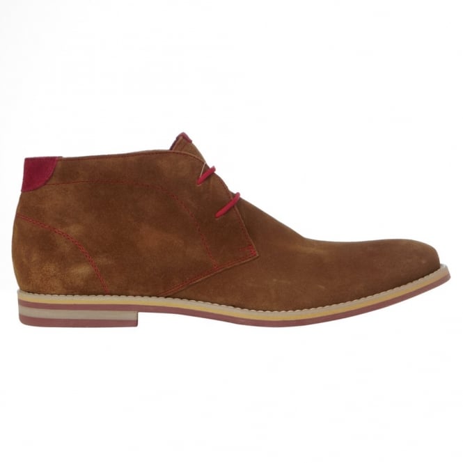 Andrew Scott Suede Brown Ankle Boots with Two-tone Seams
