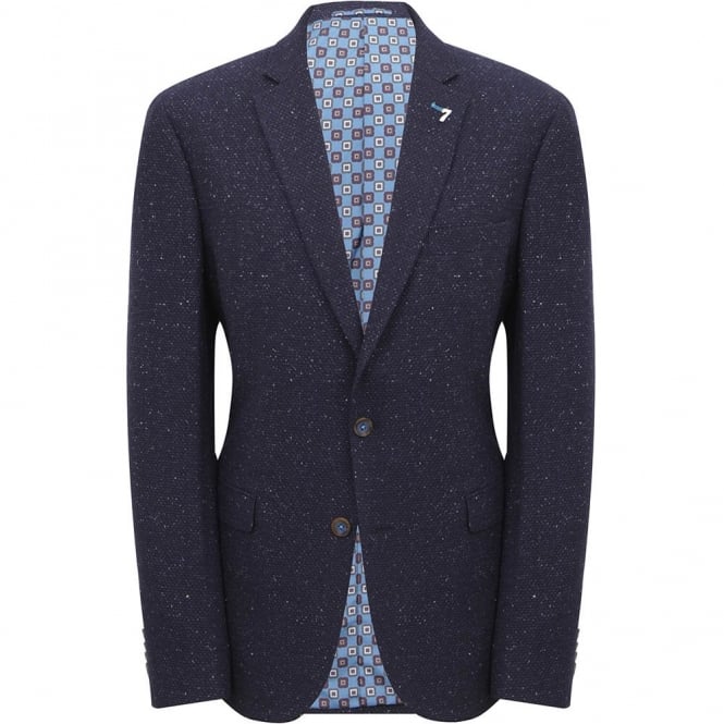7 Square Jacket with Micro Pattern Slim Fit