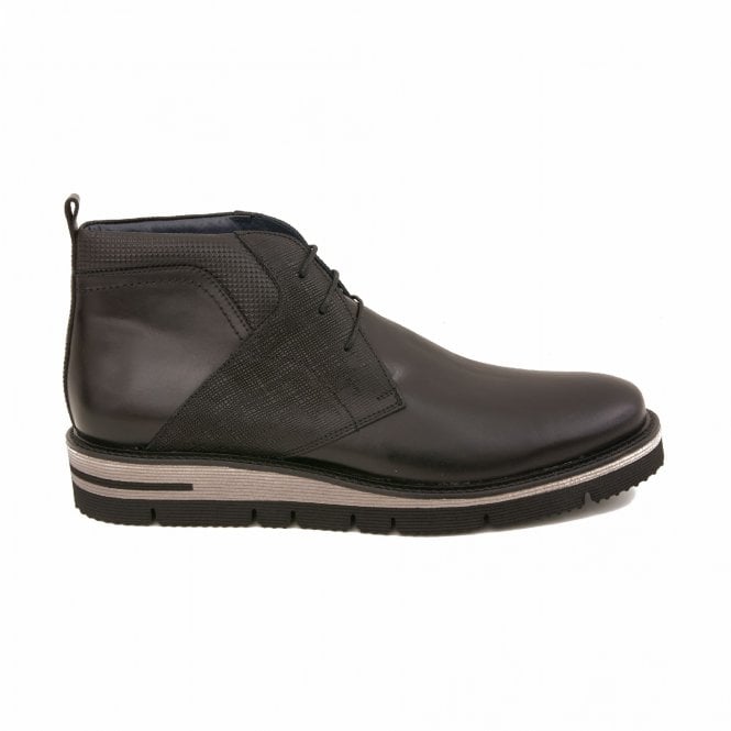 Andrew Scott Prima Leather Ankle Boots With Micro Pattern