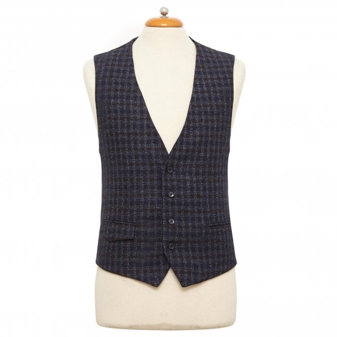 7 Square Common Sense Plaid Vest Slim Fit