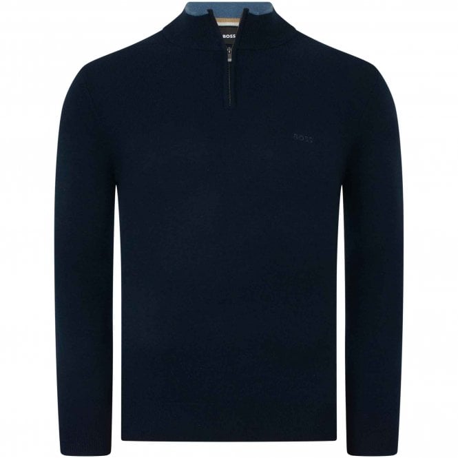 BOSS Half Zip Knitted Sweater Barlo L Regular Fit 50477379 451 boss-half-zip-knitted-sweater-barlo-l-regular-fit-50477379-451