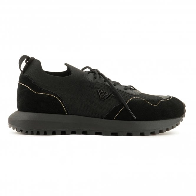 Emporio Armani Sneakers Knit With Suede Details
