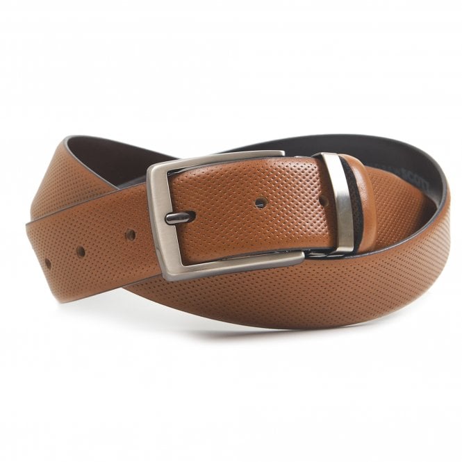 Andrew Scott Leather Belt With Micro Pattern