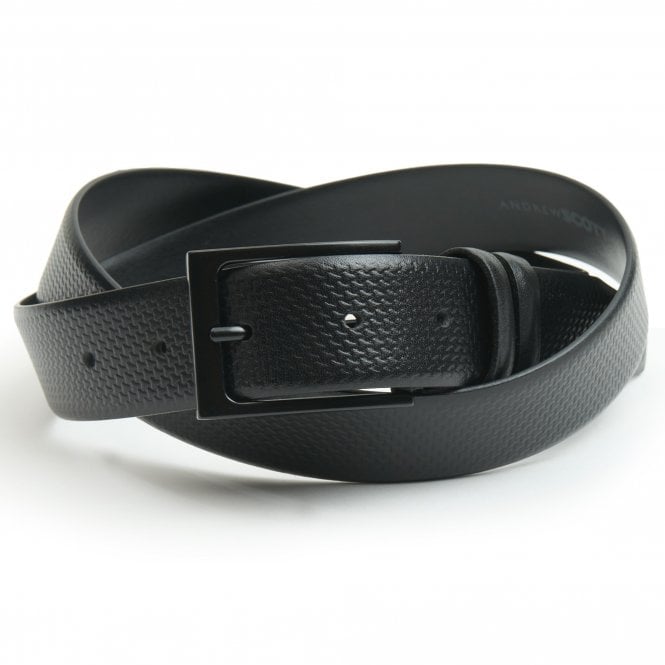 Andrew Scott Leather Belt With Micro Pattern