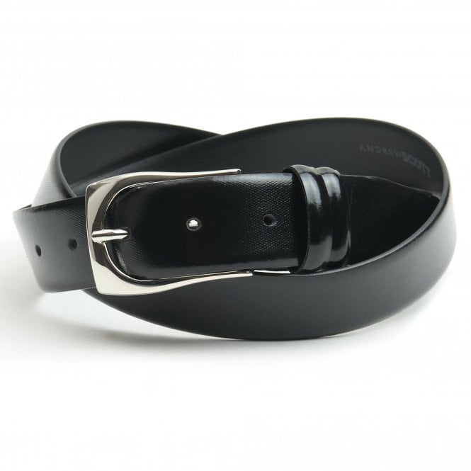 Andrew Scott Leather Belt With Micro Pattern