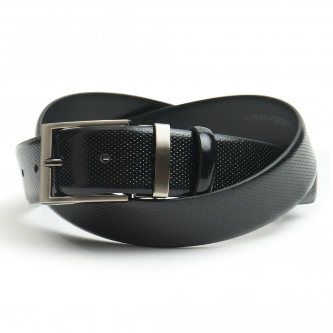 Andrew Scott Leather Belt With Micro Pattern