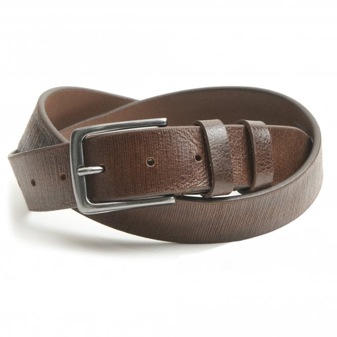 Andrew Scott Leather Belt With Micro Pattern