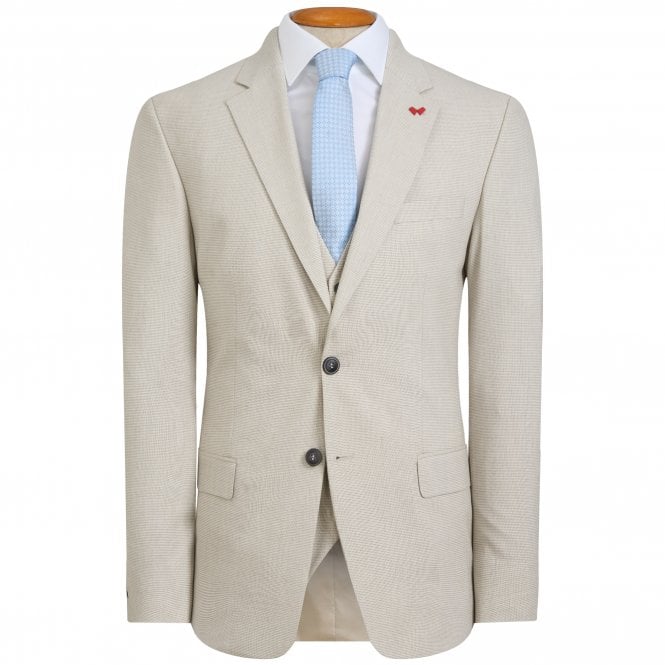 Andrew Scott Dezign Suit With Micropattern Regular Fit