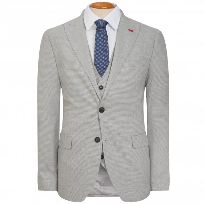 Andrew Scott Dezign Suit With Micropattern Regular Fit
