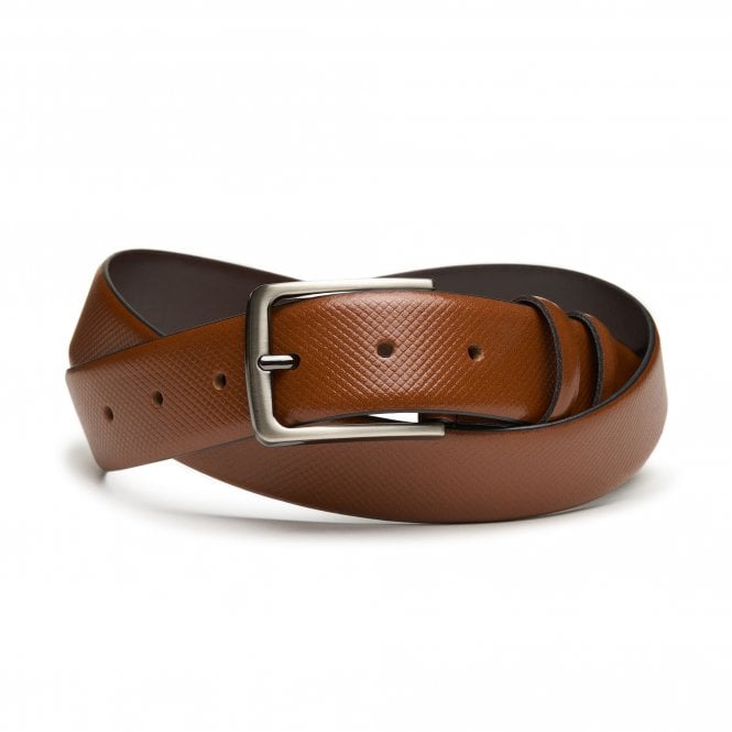 Andrew Scott Leather Belt With Micro-Pattern