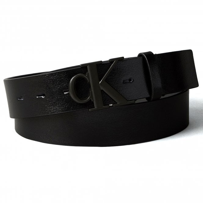 Calvin Klein Leather Belt Monogram Buckle 3,5cm