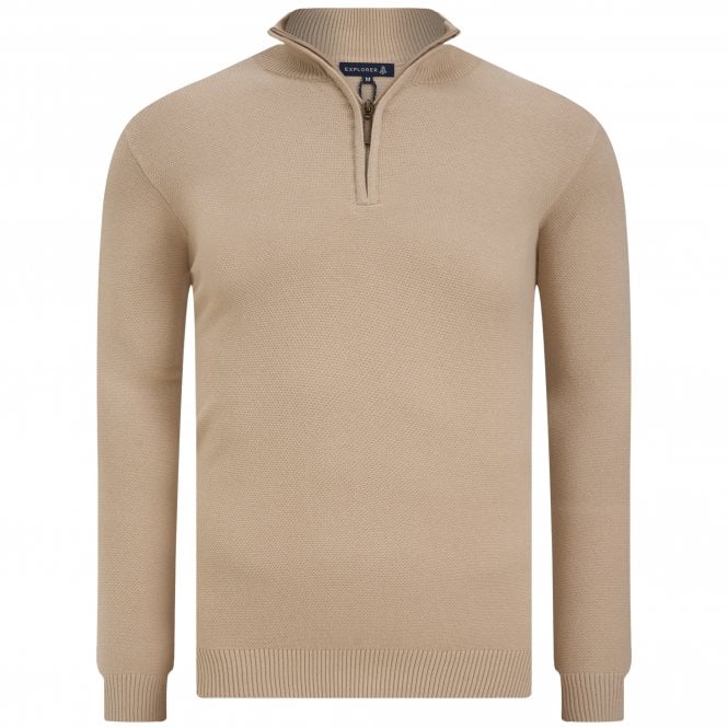 Explorer Knitted Half Zip Sweatshirt Honeybee Regular Fit