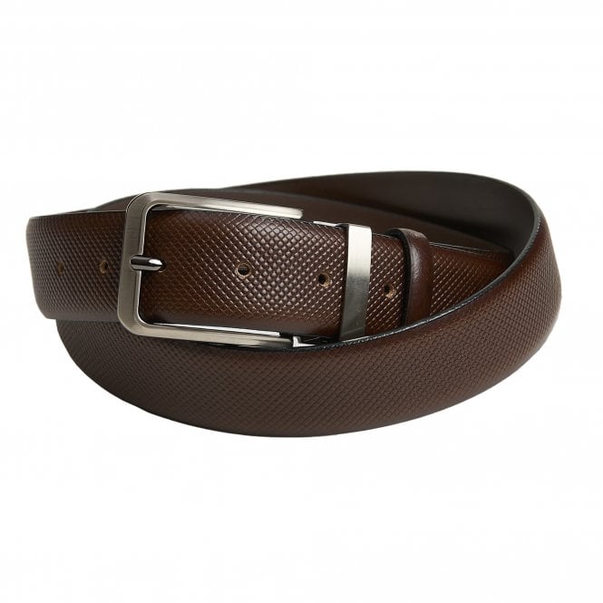 Andrew Scott Leather Belt With Micro-Pattern