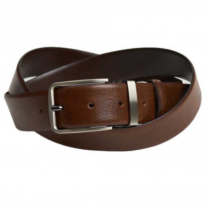 Andrew Scott Leather Belt With Micro-Pattern