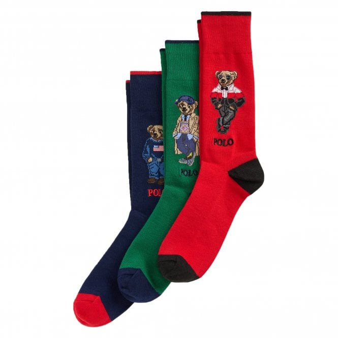 Ralph Lauren Bear Polo Socks || 3Pack