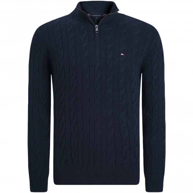 Tommy Hilfiger Knitted Sweater Half Zip Cable Regular Fit