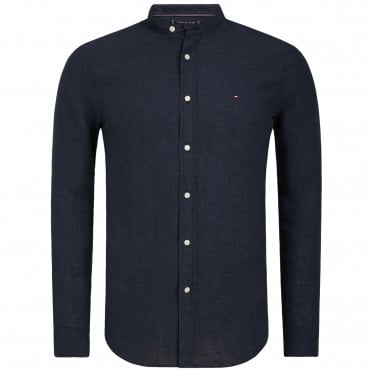 Tommy Hilfiger Πουκάμισο Μάο Λινό Pigment Dye Κανονική Γραμμή
