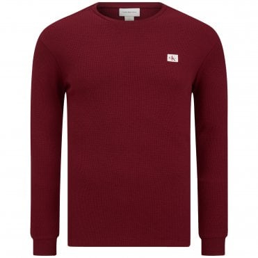 Calvin Klein T-Shirt Μπλούζα Badge Waffle Κανονική Γραμμή