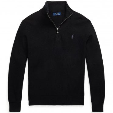 Ralph Lauren Πλεκτό Πικέ Half Zip Πουλόβερ Κανονική Γραμμή