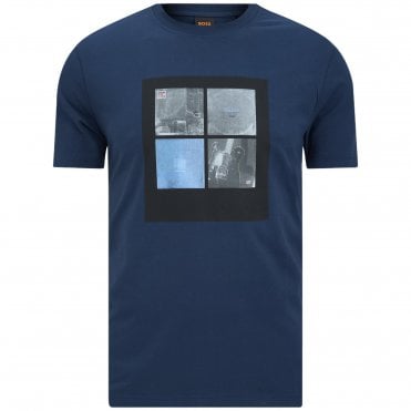 BOSS T-Shirt Te_Cover Κανονική Γραμμή