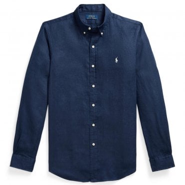 Ralph Lauren Πουκάμισο Λινό Στενή Γραμμή