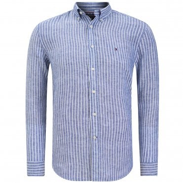 Tommy Hilfiger Πουκάμισο Ριγέ Linen Bengal Κανονική Γραμμή