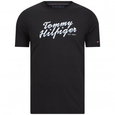 Tommy Hilfiger T-shirt Μπλούζα Summer Text Graphic Κανονική Γραμμή