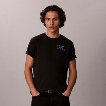 Calvin Klein T-shirt Μπλούζα Block Script Κανονική Γραμμή