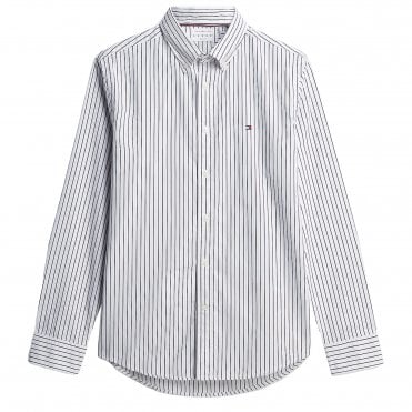 Tommy Hilfiger Πουκάμισο Ριγέ Hairline Poplin Κανονική Γραμμή
