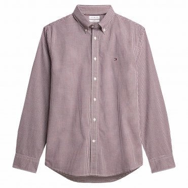 Tommy Hilfiger Πουκάμισο Καρό Poplin Gingham Κανονική Γραμμή
