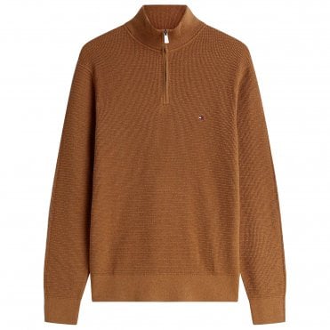 Tommy Hilfiger Πλεκτό Half-Zip Cotton-Cashmere Structure Κανονική Γραμμή
