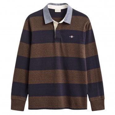 Gant Polo Μπλούζα Stripe Heavy Rugger Κανονική Γραμμή