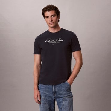 Calvin Klein T-shirt Μπλούζα Script Κανονική Γραμμή
