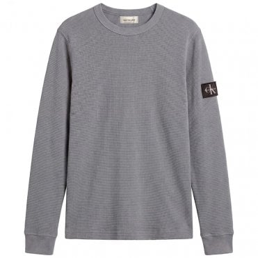 Calvin Klein T-Shirt Μπλούζα Badge Waffle Κανονική Γραμμή