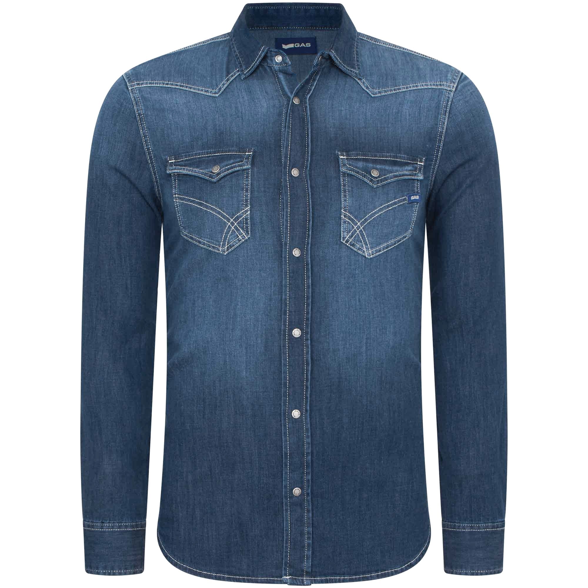 Gas Jeans Kant Denim Shirt Slim Fit 151258010355-W139